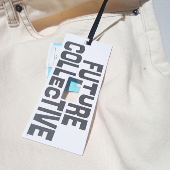 Future Collective with Gabriella High Rise Flare Denim Pants-Size 24-Cream-NEW - Picture 10 of 10